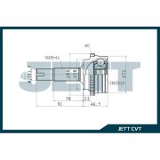 Шрус наружный JETT V41-9152ABS/TY73A48/ 0110-073A48	 19*58*24