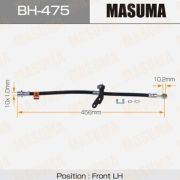 Шланг тормозной MASUMA H- /front/ BH475/RH600/305-63697  Accord, Torneo CF3 LH