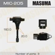 Катушка зажигания MASUMA  MIC205/NSDI-1002E MR20DE, QR25DE, VK50VE, HR16DE , HR12DE, HR15DE