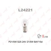 Лампа P21/5W 24V BAY15D HCV   LYNXauto L24221 2-х конт. жел цоколь