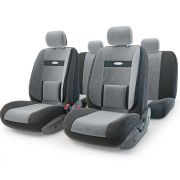 Чехлы на сиденья универсальные COMFORT COM-1105 BK/D.GY   ортопед. поддержка, велюр, 11 предм.,