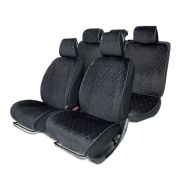Накидки на сиденья автомобиля «Autoprofi» (на весь салон), алькантара ALC-1110 BK/GY