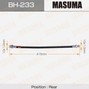 Шланг тормозной задний MASUMA BH233/90947-02893  CR5#, SR50