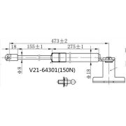 Амортизатор стекла багажника JETT V21-64301	 LH  Terrano  D21/R50
