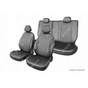 Чехлы на сиденья Toyota Wish (XE20), 2009-2017, 5 мест, экокожа черная/ромб перфорация TY64-5-2KR