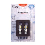 Лампа светодиодная Avantech 12V LED T10 W5W 5700K (резистор), комплект 2 шт.