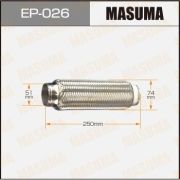 Гофра глушителя MASUMA, 2-х слойная, 51x250