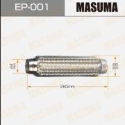 Гофра глушителя MASUMA, 2-х слойная, 44x260