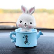 Игрушка на панель авто, зайчик, пластик,