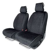 Накидки на передние сиденья автомобиля «Autoprofi», алькантара ALC-0410 BK/BK