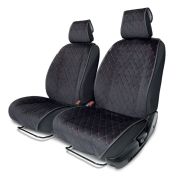 Накидки на передние сиденья автомобиля «Autoprofi», алькантара ALC-0410 BK/RD